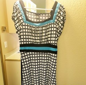 Blue white and black dress